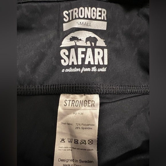 Stronger | Safari Collection Black Animal Print Leopard Sz S - Picture 5 of 8